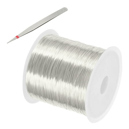 Uxcell 328 Feet / 100 m Jewelry Craft Wire, Copper Beading Wire with Plier for Jewelry Making Supplies, Silver