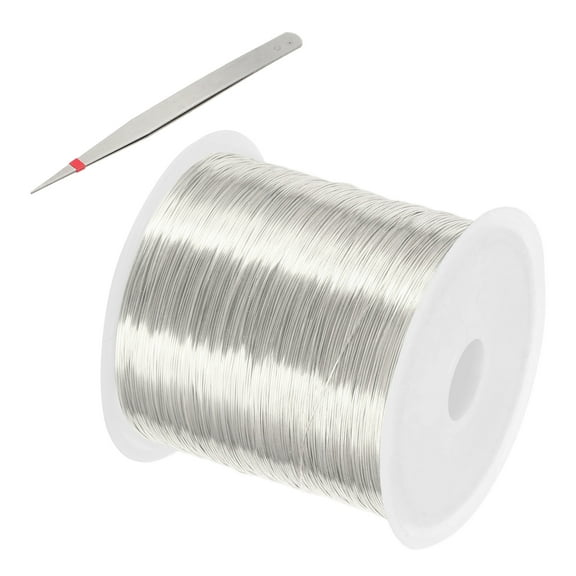 Uxcell 328 Feet / 100 m Jewelry Craft Wire, Copper Beading Wire with Plier for Jewelry Making Supplies, Silver