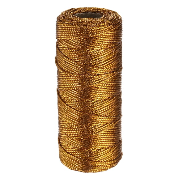Uxcell 328 Feet/109 Yards Metallic Cord Gold Tone Twine 1.5mm Thread String for Crafts Gift Wrapping