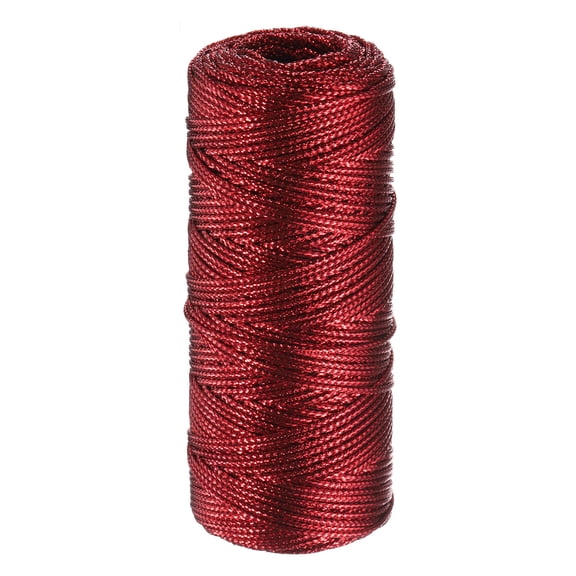 Uxcell 328 Feet/109 Yards Metallic Cord Red Twine 1.5mm Thread String for Crafts Gift Wrapping