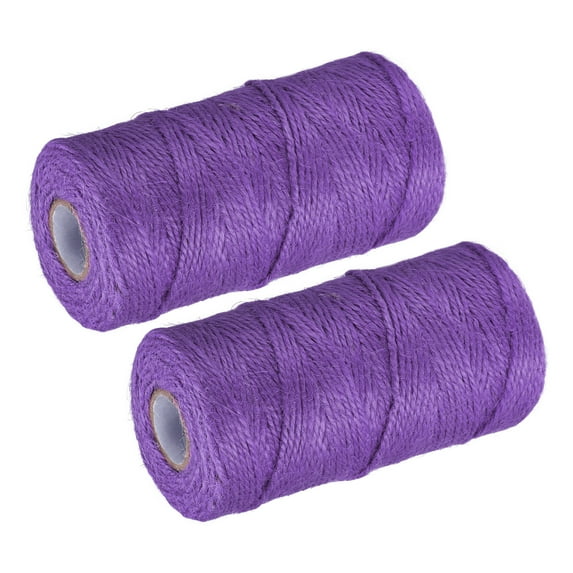 Uxcell 328 Feet Garden Twine, 2mm Craft Jute Twine String, Purple 2 Pack