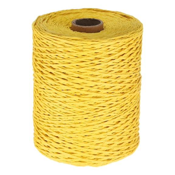Uxcell 328 Yards Raffia Ribbon, 2mm Raffia Twine Wrapping Ribbon Paper String Craft Wire for Gift Wrapping DIY Projects Flower Bouquet Making Decoration, Yellow