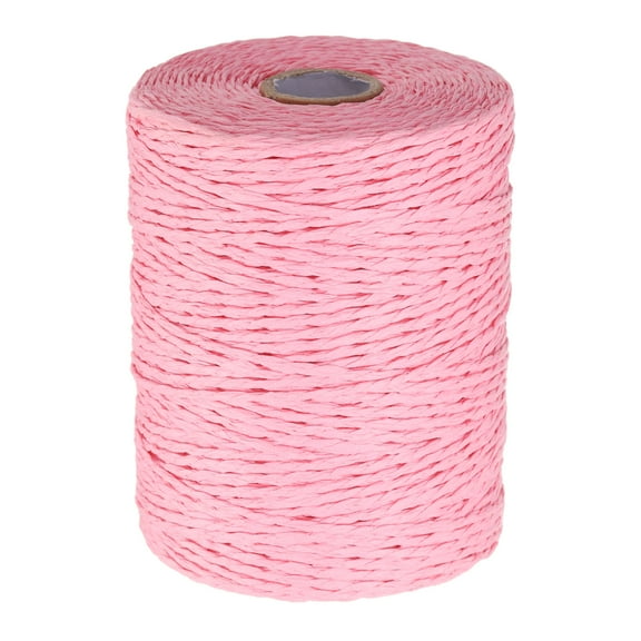 Uxcell 328 Yards Raffia Ribbon, 2mm Raffia Twine Wrapping Ribbon Paper String Craft Wire for Gift Wrapping DIY Projects Flower Bouquet Making Decoration, Deep Pink