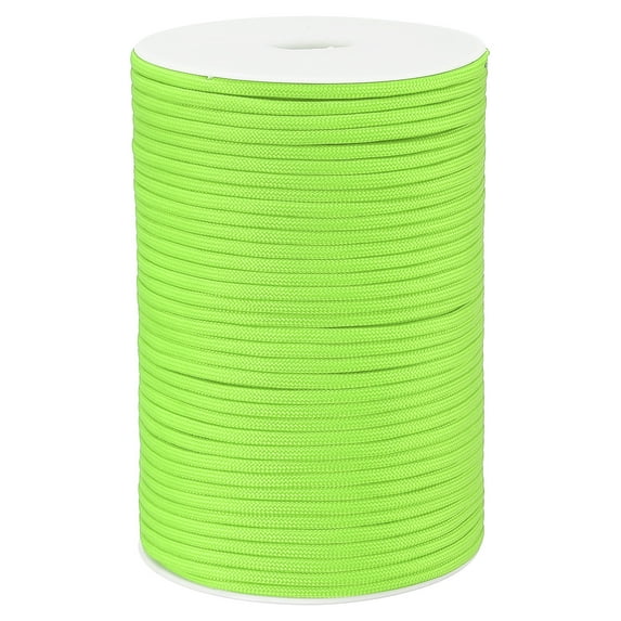 Uxcell 328FT 550 Paracord, 7 Strand Parachutes Cord Spool 4mm Survival Strong Rope String for Camping Hiking, Fluorescent Green