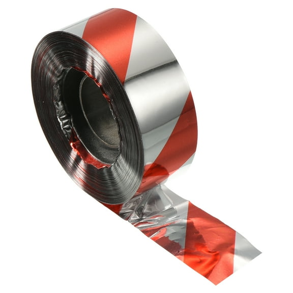 Uxcell 328ftx0.9" Repellent Keep Away Bird Reflective Scare Tape, Red Silver