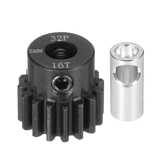 Uxcell 32P 16T Pinion Gear Set with Adapter Shaft, 9/16" x 9/16" Motor Gears