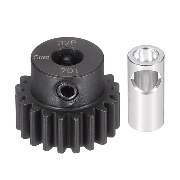 Uxcell 32P 20T Pinion Gear Set with Adapter Shaft, 11/16" x 11/16" Motor Gears