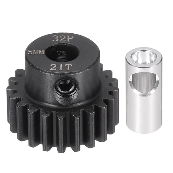Uxcell 32P 21T Pinion Gear Set with Adapter Shaft, 11/16" x 11/16" Motor Gears