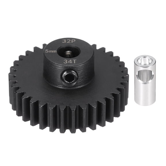 Uxcell 32P 34T Pinion Gear Set with Adapter Shaft, 1 1/8" x 1 1/8" Motor Gears