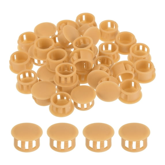Uxcell 32Pcs Plastic Hole Plugs, Flush Type Panel Hole Plugs Insert End Caps for Locking Hole Furniture Cabinet 15mm Orange