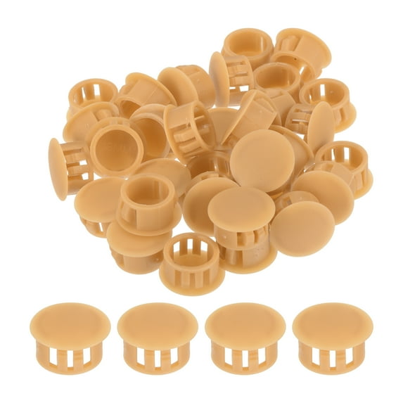 Uxcell 32Pcs Plastic Hole Plugs, Flush Type Panel Hole Plugs Insert End Caps for Locking Hole Furniture Cabinet 16mm Orange