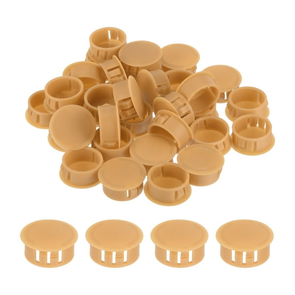Uxcell 32Pcs Plastic Hole Plugs, Flush Type Panel Hole Plugs Insert End Caps for Locking Hole Furniture Cabinet 22mm Orange