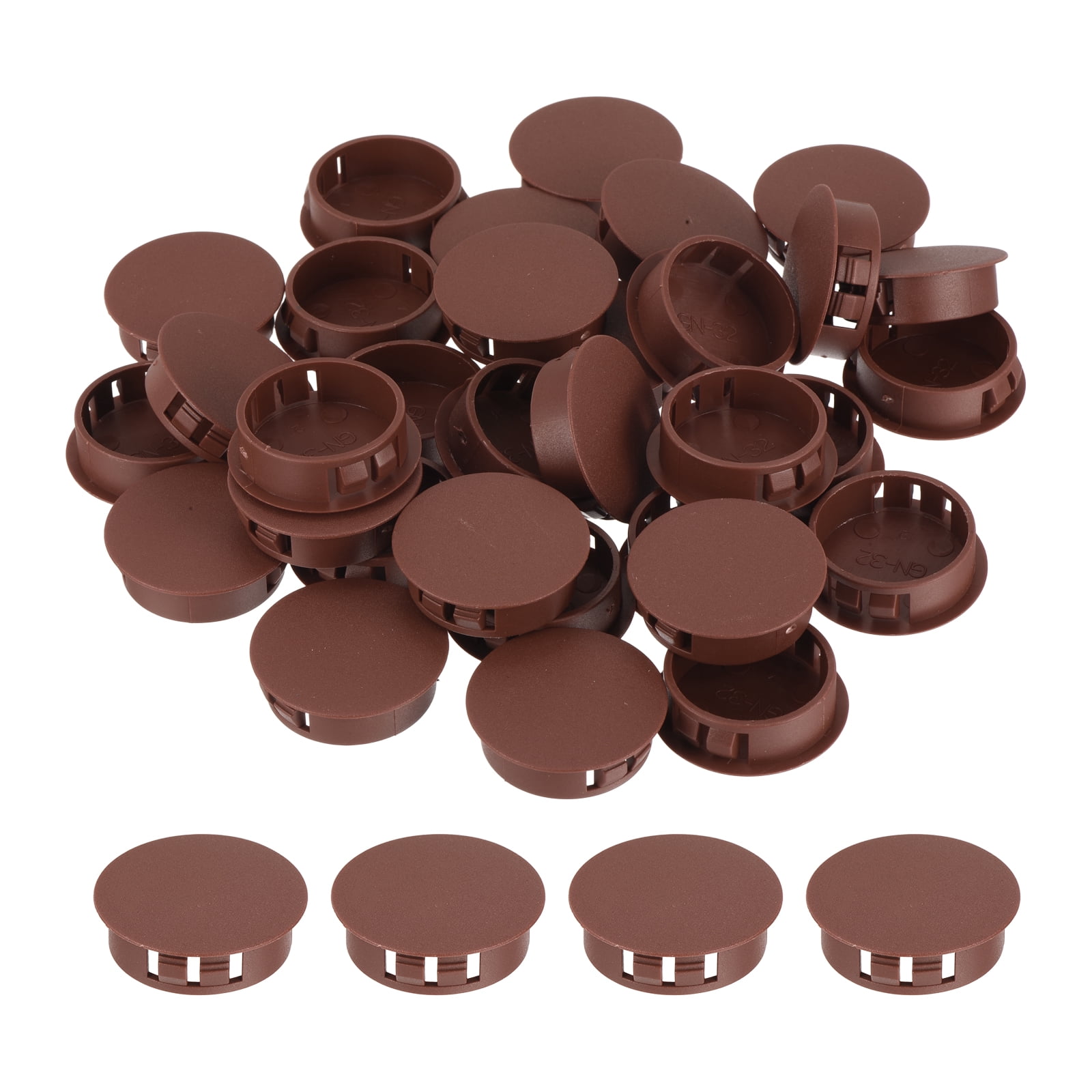 Uxcell 32Pcs Plastic Hole Plugs, Flush Type Panel Hole Plugs Insert End ...