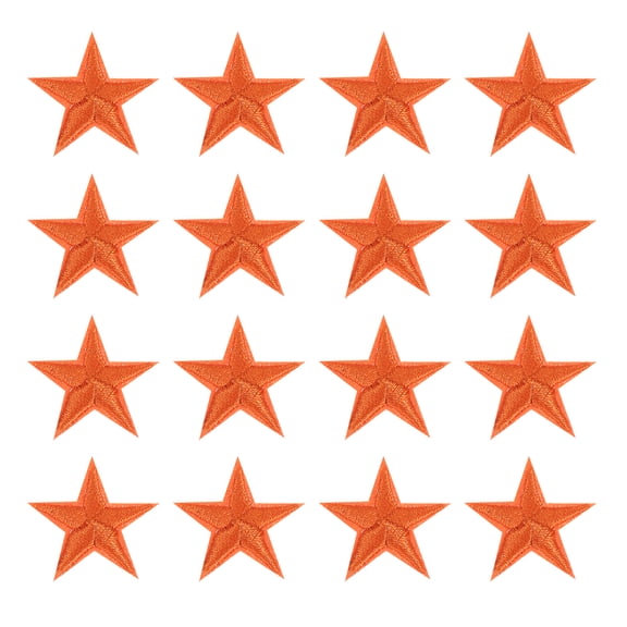 Uxcell 32Pack Iron on Star Patches, Sew on Star Embroidered Patches, DIY Applique Repair Patch for Crafts, 29mm Light Orange