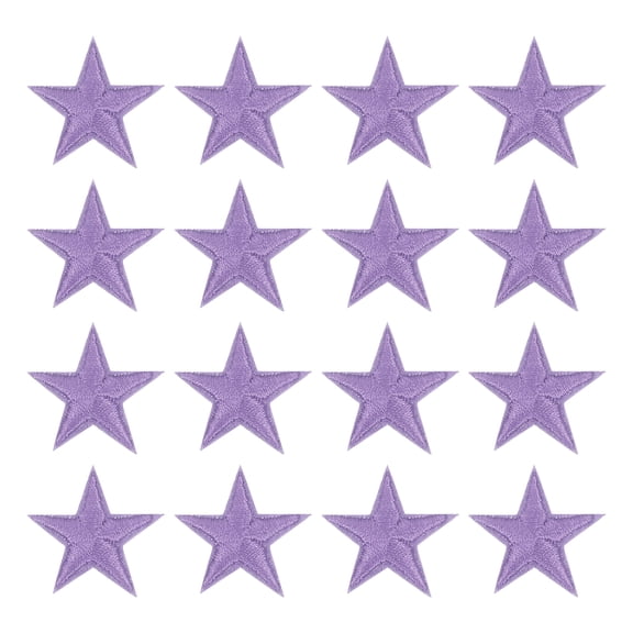 Uxcell 32Pack Iron on Star Patches, Sew on Star Embroidered Patches, DIY Applique Repair Patch for Crafts, 29mm Light Purple