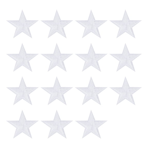 Uxcell 32Pack Iron on Star Patches, Sew on Star Embroidered Patches, DIY Applique Repair Patch for Crafts, 29mm White