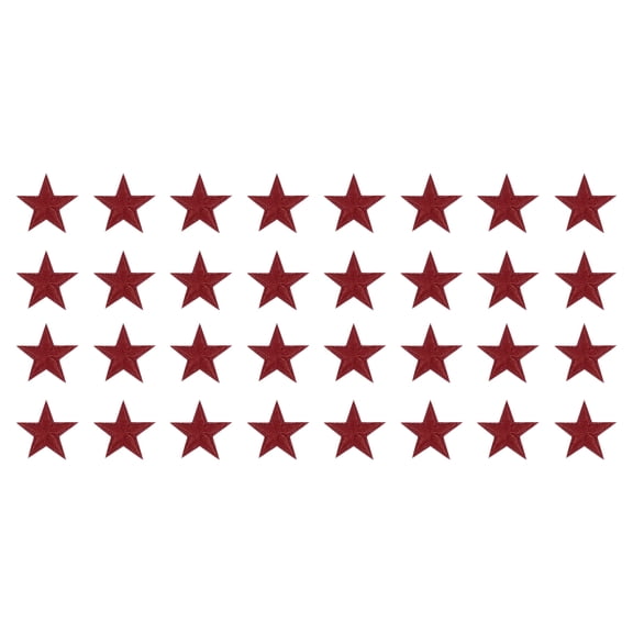Uxcell 32Pack Iron on Star Patches, Sew on Star Embroidered Patches, DIY Applique Repair Patch for Crafts, 29mm Wine Red