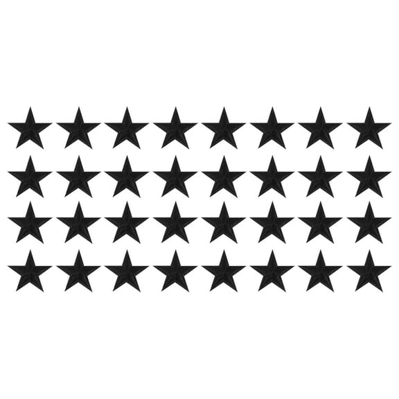 Uxcell 32Pack Iron on Star Patches, Sew on Star Embroidered Patches, DIY Applique Repair Patch for Crafts, 45mm Black