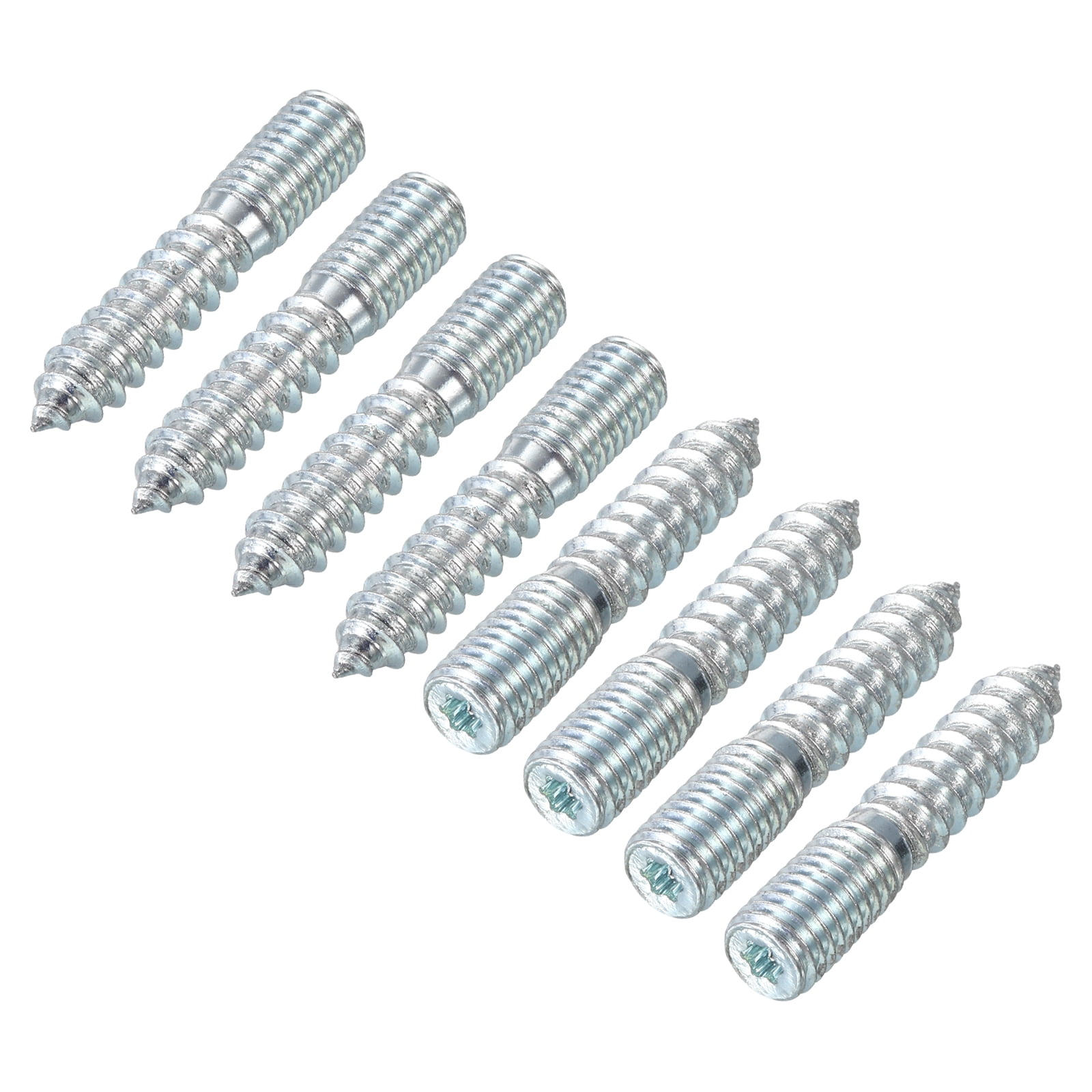 Uxcell 32Pack M10x50mm Hanger Bolt Double Headed Bolt Self-Tapping Screw for Furniture