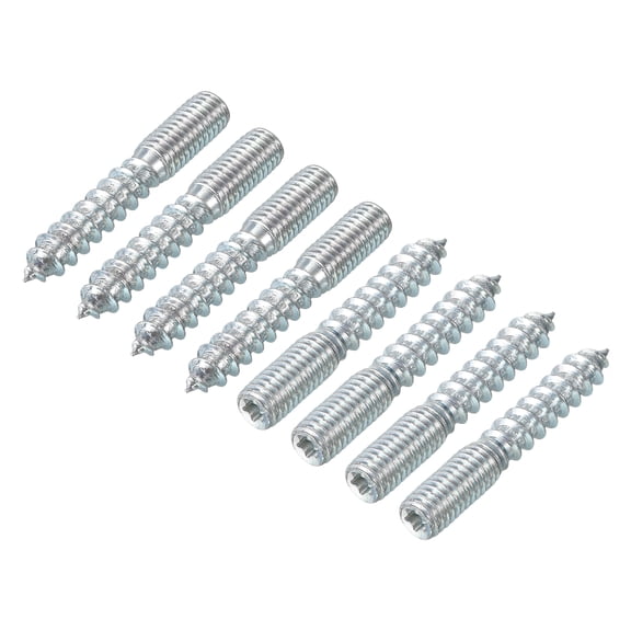 Uxcell 32Pack M8x50mm Hanger Bolt Double Headed Bolt Self-Tapping Screw for Furniture