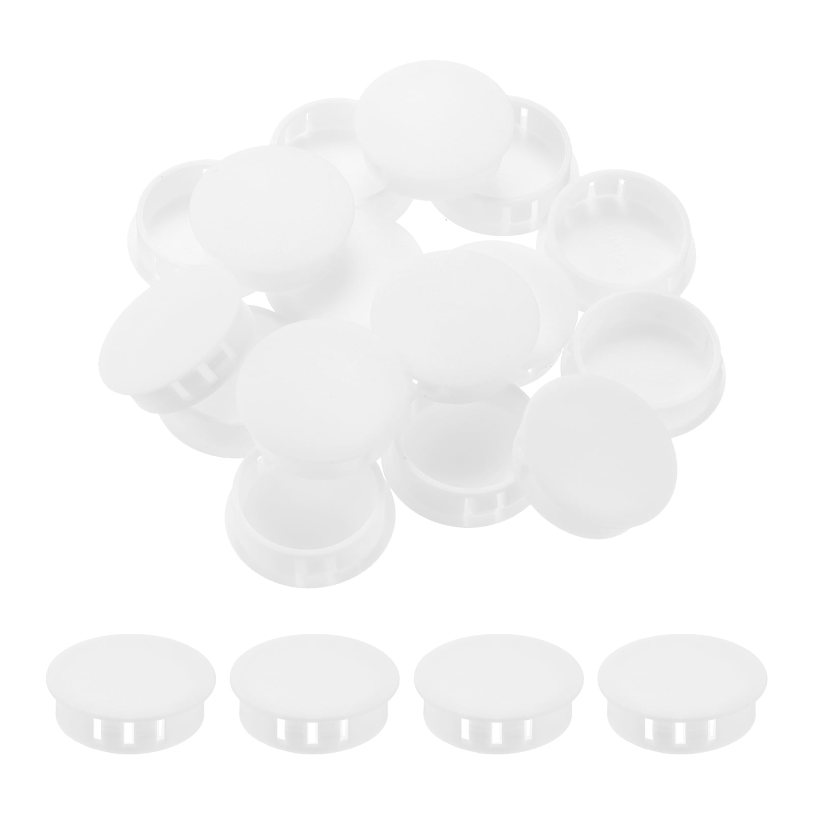 Uxcell 32Pcs 30mm(1 1/5') White Round Hole Plugs Nylon Plastic Flush ...