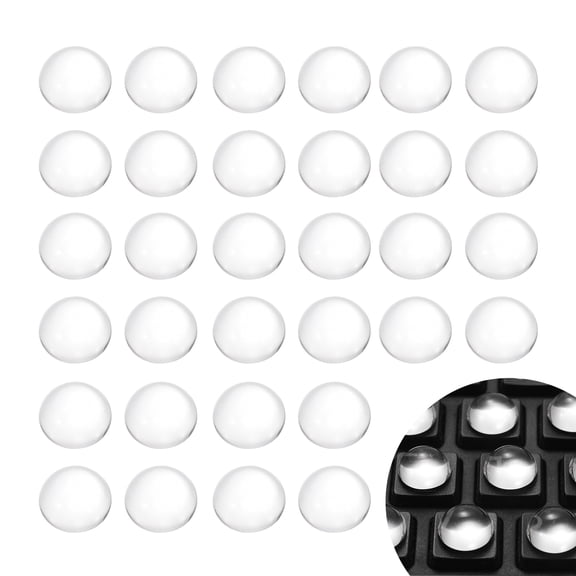 Uxcell 32Pcs Glass Nail Art Typing Stickers - Protective Adhesive Clear Glass Long Nail Keyboard Covers 3D Raised Keyboard Cover Skin, Clear
