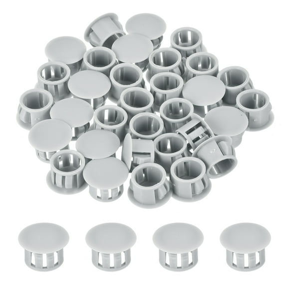 Uxcell 32Pcs Plastic Hole Plugs, Flush Type Panel Hole Plugs Insert End Caps for Locking Hole Furniture Cabinet 13mm Light Gray