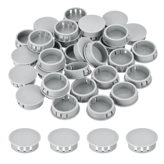 Uxcell 32Pcs Plastic Hole Plugs, Flush Type Panel Hole Plugs Insert End Caps for Locking Hole Furniture Cabinet 30mm Light Gray
