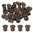 thumbnail image 1 of Uxcell 32Pcs Plastic Hole Plugs, Flush Type Panel Hole Plugs Insert End Caps for Locking Hole Furniture Cabinet 6mm Brown, 1 of 6