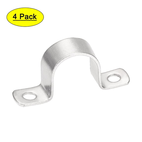 Uxcell 32mm(1.3") 304 Stainless Steel 2 Holes Rigid Pipe Strap Tension Tube Clamp 4 Pack