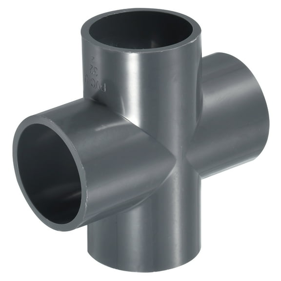 Uxcell Tee Shape Tubing Cross Joint Connectors Adapters Water Pipe Fittings 1.26" 1