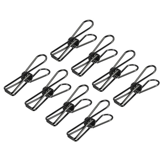 Uxcell 32mm Carbon Steel Tablecloth Clips for Fixing Table Cloth, Black 16 Pack