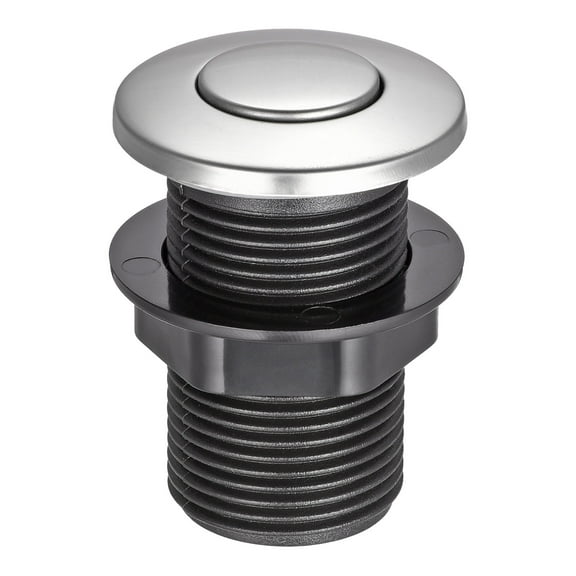 Uxcell 32mm Dia Garbage Disposal Air Switch Button 304 Stainless Steel Self Locking for Sink Top Waste Disposer