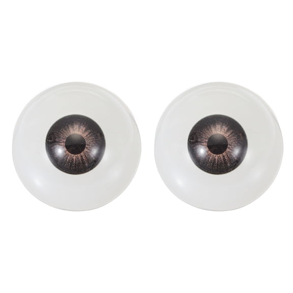 Uxcell 32mm Doll Eyes,1 Pair Realistic Acrylic Eyes Plastic Half Eyeballs for Dolls Masks Halloween Props Art Craft, Brown
