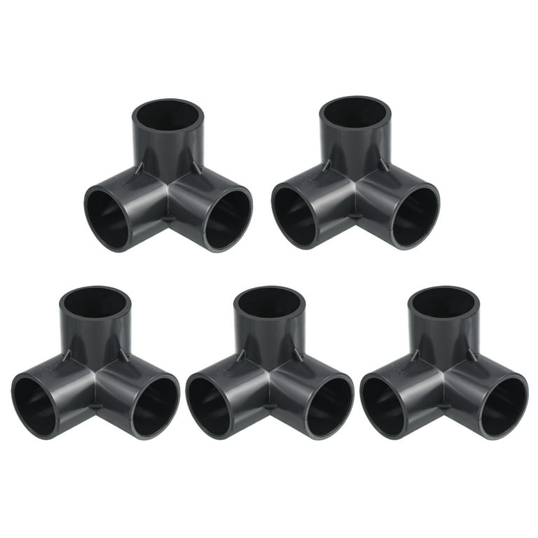 Uxcell 32mm ID UPVC Pipe Fittings 3 Way Elbow Side Outlet Tee Furniture  Fittings Pipe Connector 5 Pack