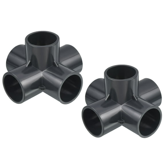Uxcell 1/2 Inch Pipe Fittings 5 Way Elbow Side Outlet Furniture Grade Fittings Pipe Connector 32mm 2