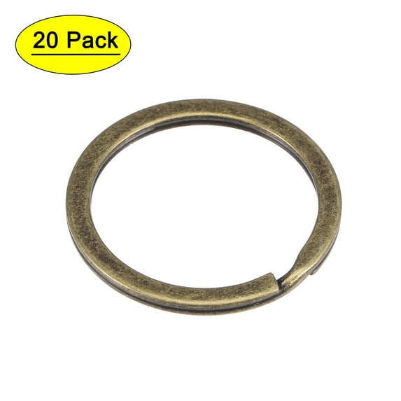 Uxcell 32mm Open Flat Split Keyring Connector Electroplated Iron 20 Count