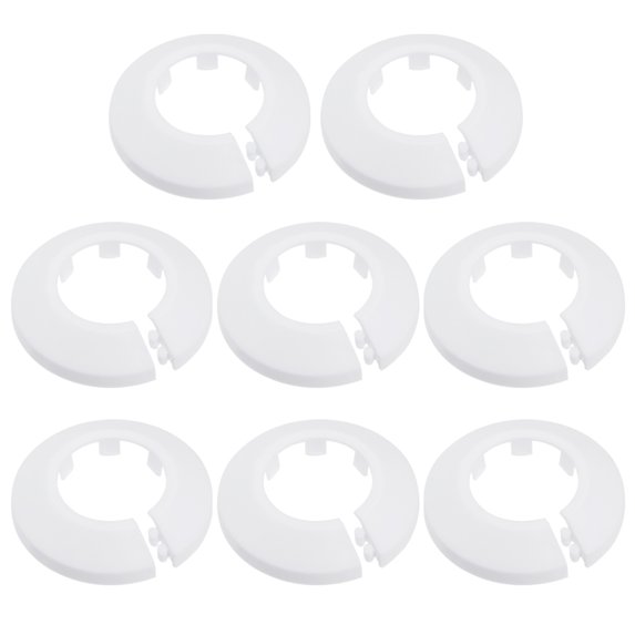 Uxcell 32mm PP Plastic Water Pipe Cover Decoration 8 Pack White