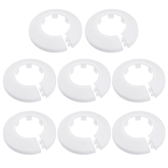 Uxcell 32mm PP Plastic Water Pipe Cover Decoration 8 Pack White