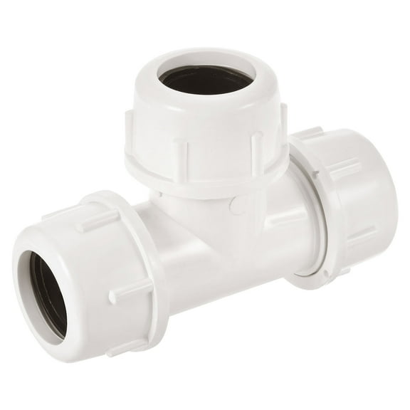 Uxcell 32mm Tube OD 3-Ways Quick Connector Compression Tube Tee Fitting, White