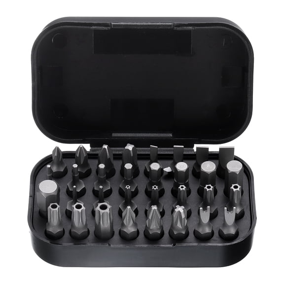 Uxcell 32pcs Screwdriver Bit Set 28mm Length S2 Steel Magnetic Phillips Slotted Hex Torx U-Shaped Drill Bits for Electric Manual Screwdrivers Precision Repair