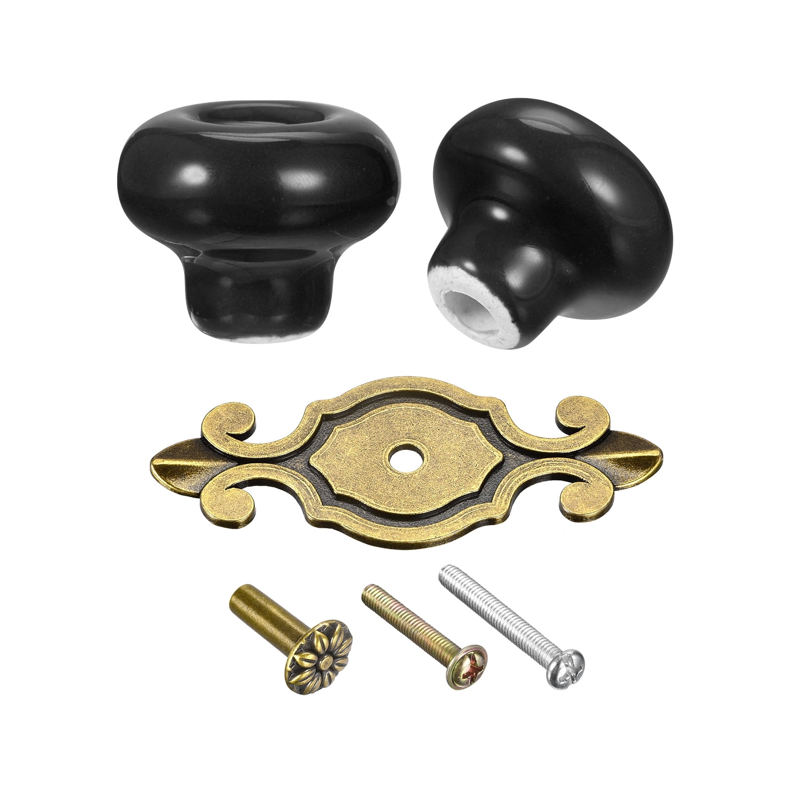Uxcell 32x26mm Vintage Ceramic Drawer Knobs Pulls for Dresser Bronze ...