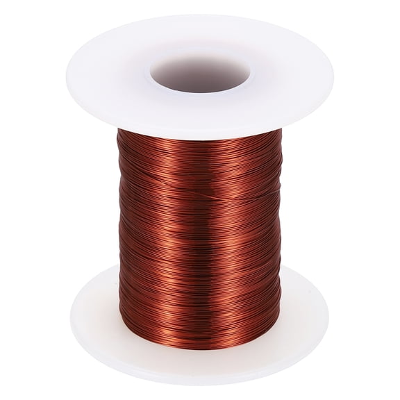 Uxcell 33 AWG 4 oz Magnet Wire, 0.18mm Dia 113g 180C(356F) Enameled Copper Winding Wire with Shaft, Magnetic Coil for Transformer, Motor, Electric, Brown