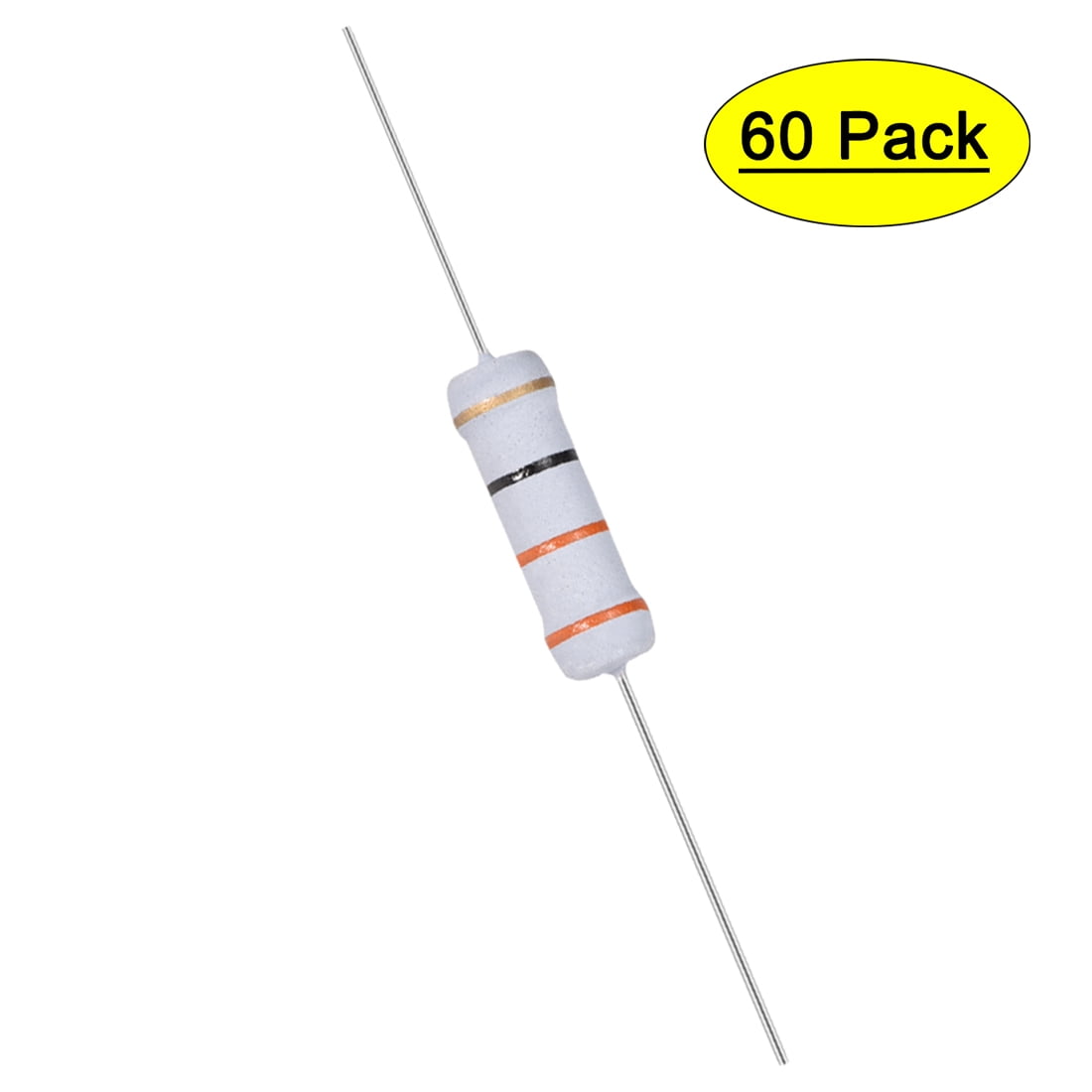 Uxcell 4.7 Ohm Resistors (60pcs) – 2W 5% Tolerance Metal Oxide Film, Axial Lead