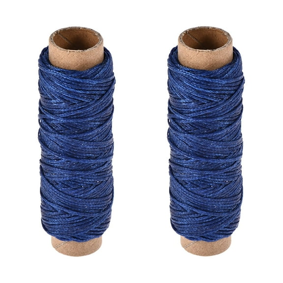 Uxcell 33 Yards 150D/1mm Leather Sewing Waxed Threads Sapphire Blue 2 Pack