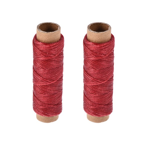 Uxcell 33 Yards 150D/1mm Leather Sewing Waxed Threads True Red 2 Pack