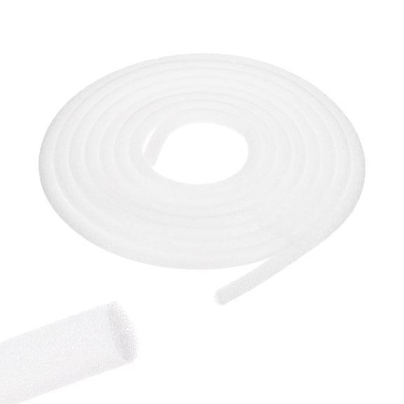 Uxcell 5 Roll 6.5 ft Foam Noodles for Crafts, 1/4 Inch Dia Pearl Cotton Tube Rod for Flower Modeling DIY Arts Supplies Sealing Concrete Gaps Filler, Crack Filling, Doors, White