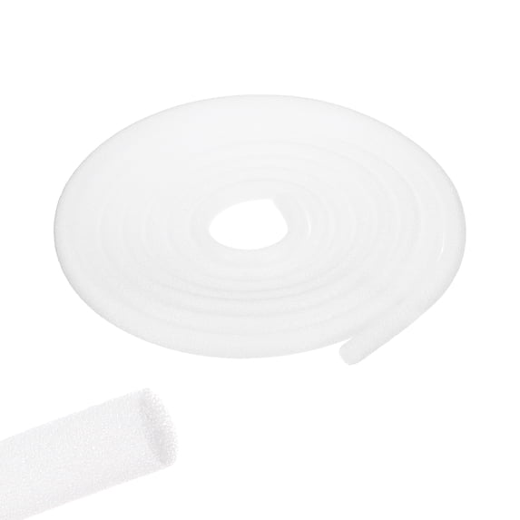 Uxcell 5 Roll 6.5 ft Foam Noodles for Crafts, 5/16 Inch Dia Pearl Cotton Tube Rod for Flower Modeling DIY Arts Supplies Sealing Concrete Gaps Filler, Crack Filling, Doors, White