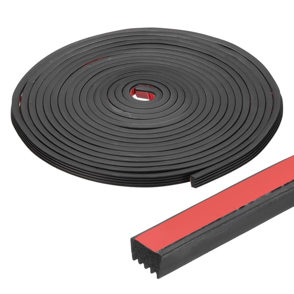 Uxcell 33 ft Ribbed Rubber Seal Strip, Self-Adhesive EPDM Foam Weather Stripping for Boat, RV, Auto, Truck, Marine