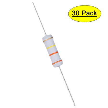 Uxcell 30Pcs 2W 2 Watt Metal Oxide Film Resistor Axile 330K Ohm ±5% Tolerance